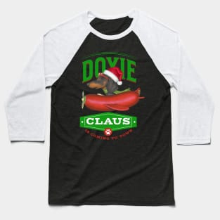 Doxie Claus Dachshund Baseball T-Shirt